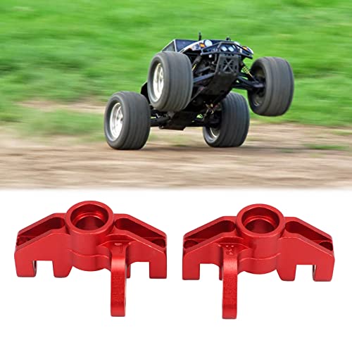 RC Steering Cup, Upgraded Aluminum Alloy Steering Knuckle 2pcs Red for Tenth Scale RC Cars Off Road Racing Rock Crawling - color: Red