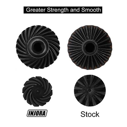 INJORA 24T/12T Steel Helical Gear for 1/18 TRX4M Front Rear Axles(2PCS)