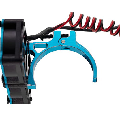 36MM Aluminum Alloy w/Double Cooling Fan Heat Sink with Temperature Control Compatible with 1/10 TRX4 SCX10 Traxxas Track HSP HPI Wltoys Himoto Tamiya 540 550 3650 3660 RC Car(Blue)