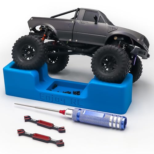 RC Car Stand RC Stand Simulation and Static Display RC Work Stand for 1/18 1/24 TRX4M SCX24 FCX18 FCX24 Remote Control Car (Blue & Green) - color: Blue & Green