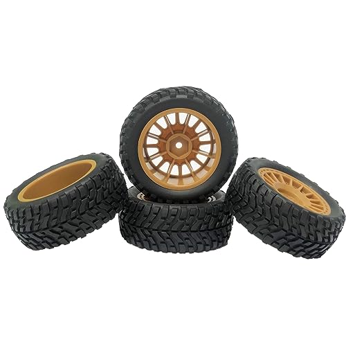 4PCS 75mm Rubber Tyres Tires with Foam Inserts and Plastic Wheel Rims 12mm Hex for 1/10 On-Road RC Drift Touring Car 1/14 1/16 1/18 Rally Car(Brown) - color: Brown