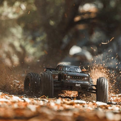 ARRMA RC Truck Outcast 4X4 4S BLX 1/10TH 4WD Stunt Truck RTR (Battery and Charger Not Included), Gunmetal, ARA4410V2T3 - color: Gunmetal