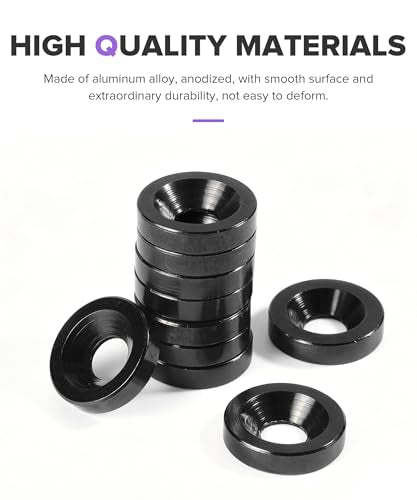 20PCS Engine Dress Up Kit,Car Accessories M6 Aluminum Engine Bay Dress Up Kit,Bumper Fender Washers,Automotive Replacement Engine Valve Cover Bolts,Fit for Fenders,Bumpers,Headlights (Black) - color: Black