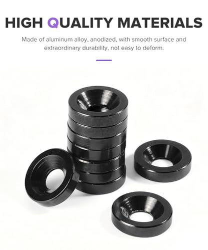 20PCS Engine Dress Up Kit,Car Accessories M6 Aluminum Engine Bay Dress Up Kit,Bumper Fender Washers,Automotive Replacement Engine Valve Cover Bolts,Fit for Fenders,Bumpers,Headlights (Black) - color: Black