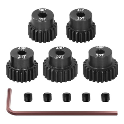 OGRC 48DP 19T 20T 21T 22T 23T Pinion Gear 3.175mm (1/8-Inch) Shaft Pinion Gear for 1/10 RC Brushless Brush Motor Gear - size: 19T 20T 21T 22T 23T