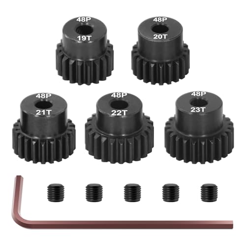 OGRC 48DP 19T 20T 21T 22T 23T Pinion Gear 3.175(1/8-Inch) Pinion Motor Gear | 0.53M, Hardened Steel, Fits for 1/10 RC Brushless Brushed Motor Gears - size: 19T 20T 21T 22T 23T