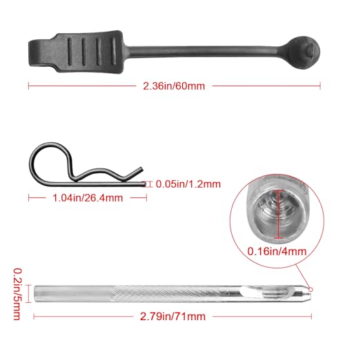 10PCS AllinRC RC Body Clips w/Pull Tabs & 4mm Hole Puncher for All 1/10 1/12 Scale Traxxas Arrma Redcat Axial Losi HSP HPI Kyosho RC Car Truck Crawler Body Shell Upgrades (1.2mm Rod Black) - size: 1.2mm Rod Black