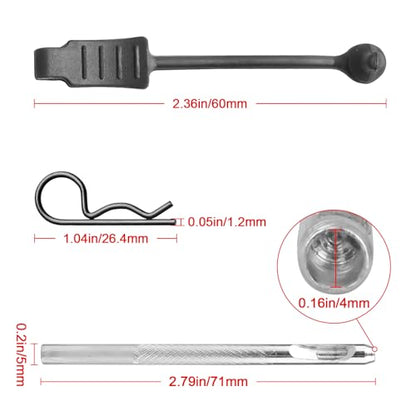10PCS AllinRC RC Body Clips w/Pull Tabs & 4mm Hole Puncher for All 1/10 1/12 Scale Traxxas Arrma Redcat Axial Losi HSP HPI Kyosho RC Car Truck Crawler Body Shell Upgrades (1.2mm Rod Black) - size: 1.2mm Rod Black