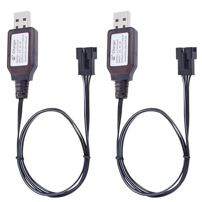 7.4v Battery Charger SM-4P Plug (Positive) 2S li-on Li-po USB Battery for RC Car/RC Boat/Gel Blaster