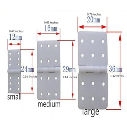 Nylon Hinge, 3 Sizes Mixed with 18 Pieces, Suitable for Remote Control Aircraft Model Aircraft Parts Fixed Wing Model Square Loose-Leaf Remote Control Aircraft Hinge