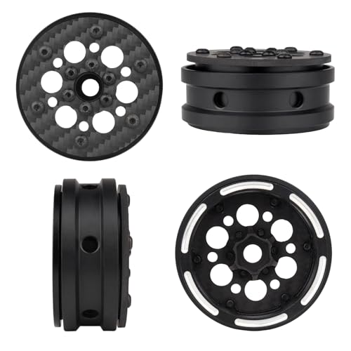 HobbyPark Carbon Fiber 1.9 Beadlock Wheels Rims for TRX4 SCX10 1/10 Crawler Car 1.9 inch Beadlocks Upgrades (Style A) - style: Style A