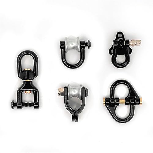 Metal Bumper Trailer Hooks Rescue Tow Shackles Set RC Spare Parts for TRAXXAS TRX4 Axial SCX10 D90 1/10 RC Crawler Car (Black)