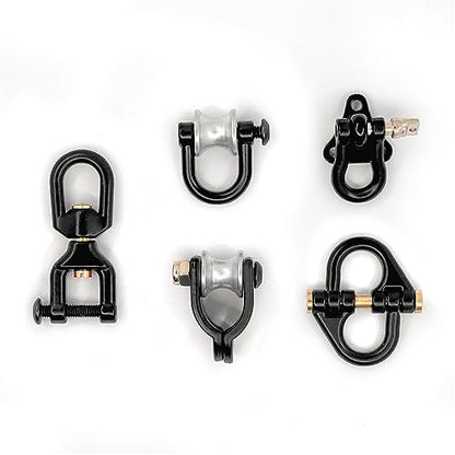 Metal Bumper Trailer Hooks Rescue Tow Shackles Set RC Spare Parts for TRAXXAS TRX4 Axial SCX10 D90 1/10 RC Crawler Car (Black)