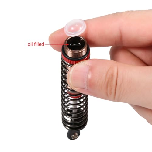 1/10 RC Oil Leakproof Shocks,2Pcs Adjustable Oil Filled Shocks 52mm-120mm for 1/10 RC Buggy Truggy On Road Touring Drift Cars Monster Trucks Upgrade Parts (2PCS 100mm Red) - color: 2PCS 100mm Red