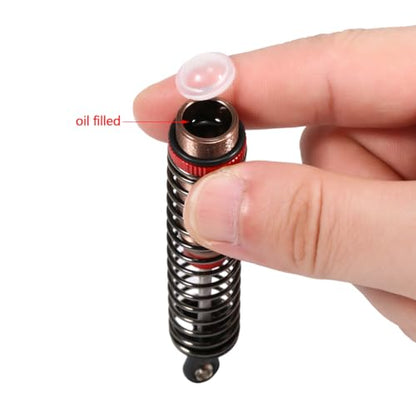 1/10 RC Oil Leakproof Shocks,2Pcs Adjustable Oil Filled Shocks 52mm-120mm for 1/10 RC Buggy Truggy On Road Touring Drift Cars Monster Trucks Upgrade Parts (2PCS 85mm Red) - color: 2PCS 85mm Red