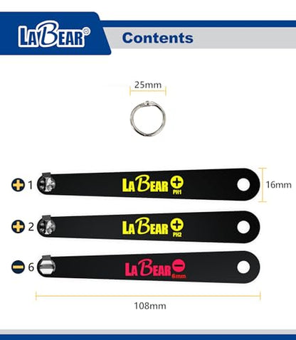 3-Piece Ultra Low Profile Offset Screwdriver Set, PH1 PH2 SL6 | 90° Slim Plate Design, S2 Steel Ends, Key Ring Carabiner, Close-Quarter Access, Electronics & Appliance Repair - size: PH & SL