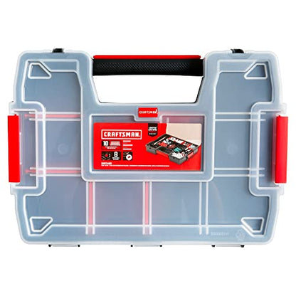 CRAFTSMAN Storage Organizer,Small Parts Organizer with 10-Compartments,Lid Includes Secure Latch (CMST60964M), (Pack of 6) - size: 6 Pack (11.5" L x 2.5" W x 8.5" H), style: Triple Pack