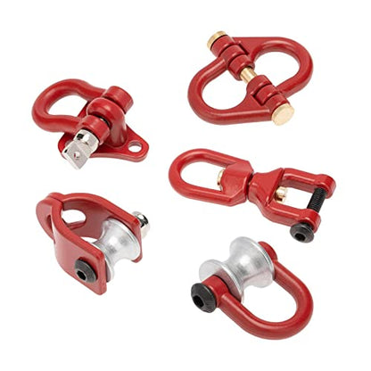 1/10 RC Car Crawler Trailer Towing Shackles - Metal Hooks for SCX10 TRX4 D90 - Upgrade Parts for Rock Climbing Cars - 5Pcs Set Included - Red - color: Red