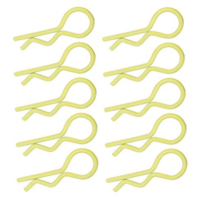 Qiilu Durable RC Body Clips for 1/5 1/6 /8 /10 RC Car - 10Pcs Metal Shell Clip Pins, Teardropshaped Pull Tabs (Yellow) - color: Yellow