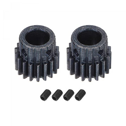uxcell 1Mod 18T Pinion Gear 10mm Bore Hardened Steel Motor Rack Spur Gear with Step for RC Car Truck Buggy Gear Drive, 2 Set