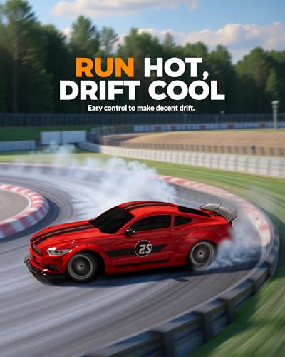 1:20 Scale Remote Control Car for Boys Girls and Kids | 2.4GHz, 20KM/H, 4WD, LED Headlights & Brake Lights, Racing Sports Gift Idea - color: Red