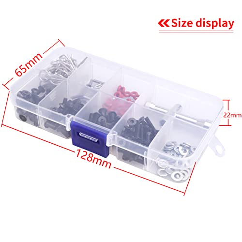 241pcs RC Screws Kit M3 Hex Screw & Screw Tray Repair Tool Hardware Fastener Set for RC Hobby Universal Accessories for Traxxas Arrma Axial Redcat SCX10 Losi HPI 1/8 1/10 Scale RC Cars Crawler