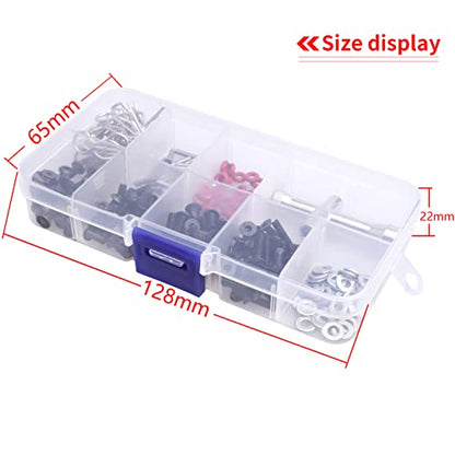 241pcs RC Screws Kit M3 Hex Screw & Screw Tray Repair Tool Hardware Fastener Set for RC Hobby Universal Accessories for Traxxas Arrma Axial Redcat SCX10 Losi HPI 1/8 1/10 Scale RC Cars Crawler