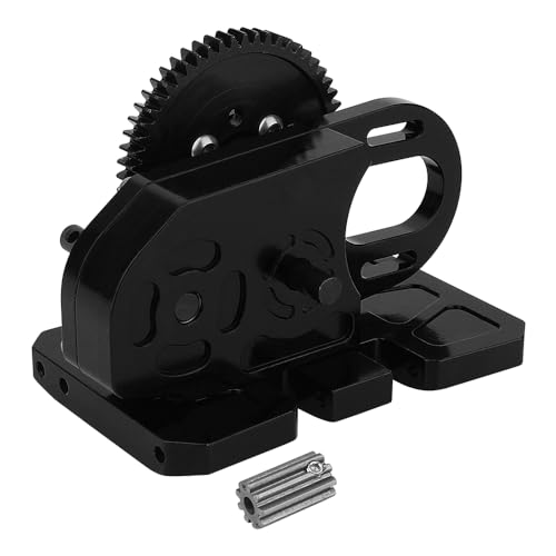 Heavy Duty LCG 2 Low Differential Gearbox Transmission with Gear Skid Plate for 1/10 RC Crawler Axial SCX10 II III Capra TRX4 Upgrade Parts (Black)-6513202 - color: Black