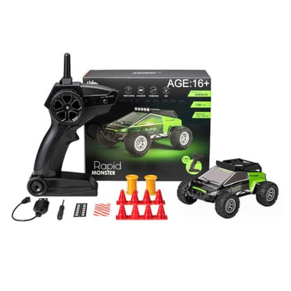 RC Off-Road Vehicle Model, 1/32 Scale 4WD Mini Electric 2.4G Remote Control High Speed Drift Off-Road, Mini Racing Drift Car for Adults - color: Green/S638