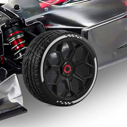 4PCS RC Highway Off-Road Truck Wheels & Tires - Compatible with 1/8 Typhon 6S BLX, 1/7 Infraction 6S BLX/Limitless - Foam Insert Plastic Rims （4 Small ） (black) - color: black