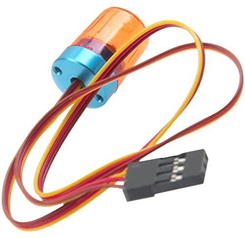 Multi-Function LED Flash Lights Alarm Lamp Flashing Rotating Beacon Light Compatible with 1/10 TRX4 SCX10 RC Crawler Car 1/14 Tamiya Tractor RC Truck (Orange) - color: Orange
