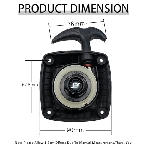 32CC 35CC 36CC Engine Easy-Start Dustproof Pull Starter (Black) | for 1/5 HPI ROFUN ROVAN KM Baja LT FG GoPed RedCat Rc Parts - color: Black