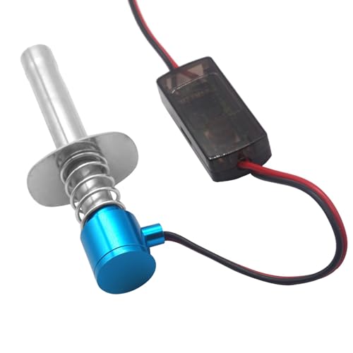 1/10 RC Electronic Glow Plug Starter Igniter 6V-24V 1/8 Nitro Engine Start Ignitor Tool Upgraded for 1:8 1:10 Scale Crawler Buggy Truck Car Boat Plane Helicopter HSP Traxxas Kyosho (Blue) - color: Blue