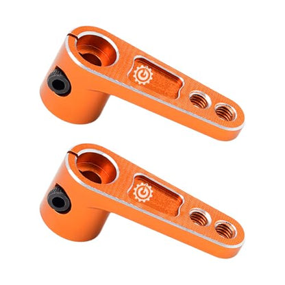 2PCS TGCWENG CNC Aluminum Alloy 25T Servo Horn 25 Teeth Steering Arm Horn Suitable with Losi Tamiya HPI HSP Redcat Axila SCX10 90046 TRX4 Etc 1/10 RC Crawler car (Brown) - color: Brown