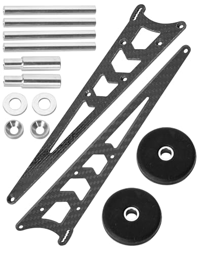 RC Wheelie Bar w/Mount Upgrades Part for 1/10 Slash Rustler Bandit 2WD(VXL),Carbon Fibre Wheelie Bar Kit Tail Wheel Head up Wheel Assembly Hops Up,Black - color: Black(1set)