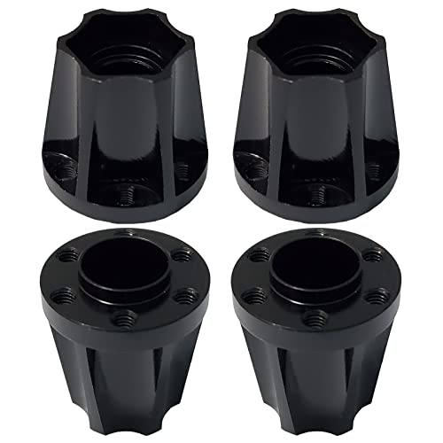 4Pcs RC Metal 12mm Hex Wheel Hub Adapters for 1/10 RC Crawler(22mm) | 1.9/2.2inch Beadlock Wheel Rim Adapter,22mm Extension Wheel Adapter,Alloy Metal,Black - size: 22mm