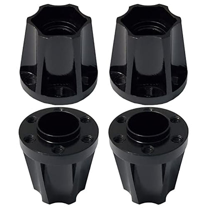 4Pcs RC Metal 12mm Hex Wheel Hub Adapters for 1/10 RC Crawler(22mm) | 1.9/2.2inch Beadlock Wheel Rim Adapter,22mm Extension Wheel Adapter,Alloy Metal,Black - size: 22mm