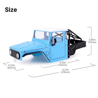 INJROA IR40 Truck Body with Tube Cage for TRX4M Defender Bronco (Sky Blue) - color: Sky Blue