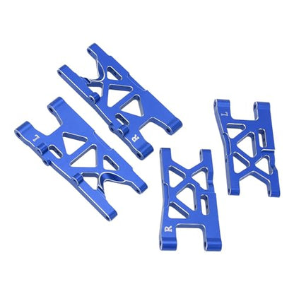 RC Front and Rear Suspension Arms Set Aluminum Alloy Upgrade Parts for Arrma 1/18 380 Brushed 4X4 Truck 380 Brushed 4X4 Small Scale Buggy, RC Car Upgrade Parts (Blue) - color: Blue