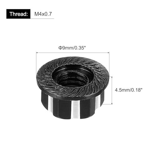 MECCANIXITY Hexagonal Nuts Aluminum M4 RC Wheel Carving Hex Nuts Dustproof Anti-Skid Mount Cap for 1/10 RC Model Car Trucks Off Road Car Upgraded Parts Pack of 2(Black) - color: Black