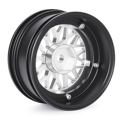 4pcs RC 1/10 Aluminum On Road Wheel Rims Hex 12mm Adjustable Offset for 1:10 RC On Road Drift Touring Street Car (Black & Silver) - color: Black & Silver