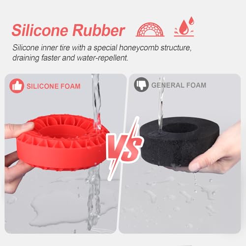 HobbyPark 1.9 Silicone Inserts Foam Rubber Insert fit 118-122mm Tires 4.75" for 1/10 Scale RC Crawler 1.9" Wheel Tires, Super Soft, Replacement of Sponge Foams 4pcs (Red) - color: Red