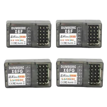 (4PCS) DUMBORC2.4G 6 Channel RC Car Receiver X6F X6FG Combo for RC Car Boat Used for DUMBORC X4 X6 X10 Transmitter (X6F*2 X6FG*2)