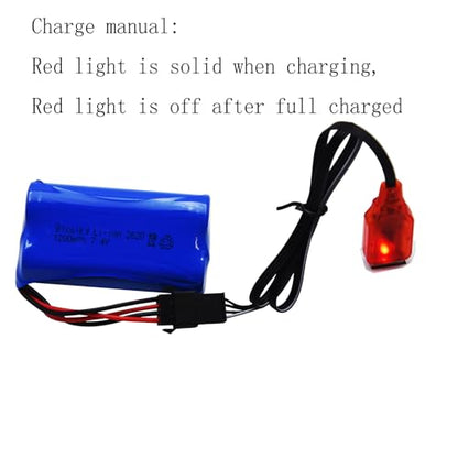 Blomiky 2 Pack 7.4V 1200mAh Li-ion with SM-4P Plug Rechargeable Battery Suitable for Some King RC Crawler Trucks / 2837
