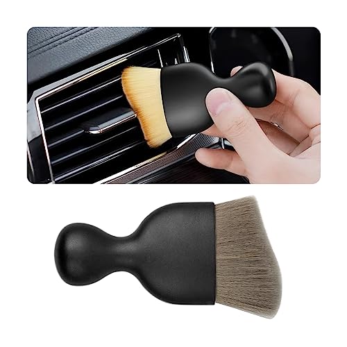 Blilo Car Interior Detailing Brush, Auto Soft Hair Cleaning Brushes, Scratch Free Curved Dirt Dust Collectors, Removal Tool for Vehicle Dashboard Air Conditioner Vents Leather (Grey/1PCS) | soft synthetic bristles, curved profile, wet or dry use, fits mos