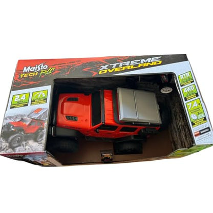 Maisto Tech RC Xtreme Overland Jeep Wrangler Rubicon – 4WD Remote Control Off-Road Truck with Working Lights, Rechargeable Battery & Winch, 1:16 Scale, Ages 8+ - Color May Vary