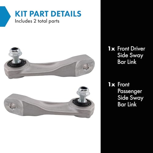 TRQ Front Driver and Passenger Side Sway Bar Link Set Compatible with 15-21 Mercedes-Benz C300 RWD 16-18 C350e RWD 15-21 C63 AMG C63 AMG S 19-20 CLS450 17-19 E300 20-21 E350 - style: PSA19881