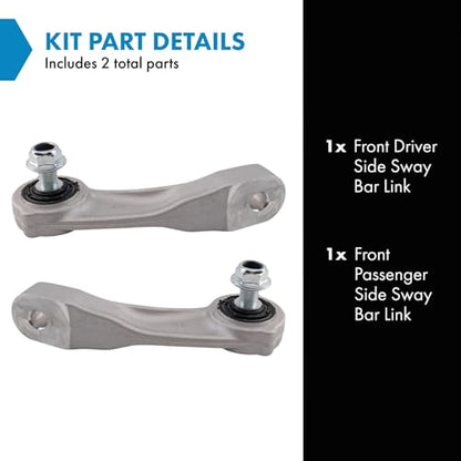 TRQ Front Driver and Passenger Side Sway Bar Link Set Compatible with 15-21 Mercedes-Benz C300 RWD 16-18 C350e RWD 15-21 C63 AMG C63 AMG S 19-20 CLS450 17-19 E300 20-21 E350 - style: PSA19881