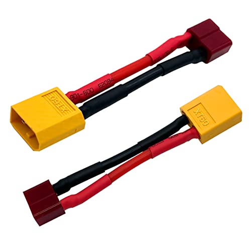 6Pcs T Plug to XT60 Male Female Plug Connector Adapter for RC Car Boat Drone LiPo NiMH Battery ESC Connector Adapters - style: T plugto XT60