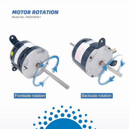 F48AE48A61 Fan Motor Replaces genteq, 3314471.011/3314471.013,1/4HP 1650RPM/3SPD Compatible with RV AC Dometic Duo-Therm Penguin II 641815/641816/641835/641915/641916/641935,115V, LEUNGOO